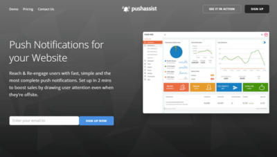 screen capture from pushassist