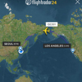 flight route of OZ201 Mar10 2018