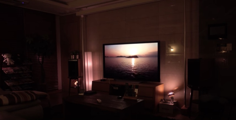 Hue sync in living loom playing movie footage